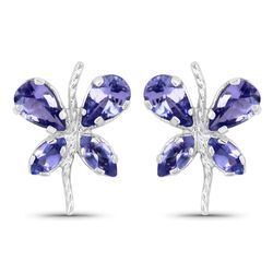 Paar Ohrstecker VIRA JEWELS "925-Sterling Silber rhodiniert Glänzend Tansanit violett" Ohrringe Gr. ONE-SIZE, 1,16 ct, Silber 925 (Sterlingsilber), weiß (weiß, violett) Damen