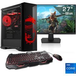 CSL Gaming-PC-Komplettsystem "HydroX V29573 MSI Dragon Advanced Edition", E (A-G), schwarz, Microsoft Windows 11 Home (64 Bit), 16 GB RAM 1000 GB SSD, Computer-Komplettsysteme