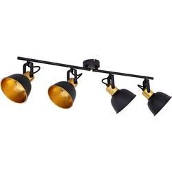 Decken Lampe Wohn Ess Zimmer Balken Leuchte Licht Schiene gold-farben schwenkbar Globo 54655-4