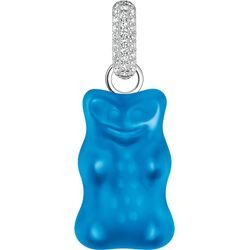 Ketten-Anhänger THOMAS SABO "THOMAS SABO x HARIBO Schmuck: Großer Anhänger Goldbär", blau (silberfarben, blau, kristallweiß, blau, kristallweiß), Schmuckanhänger, Damen, Silber 925 (Sterlingsilber), 4,05 g, mit Kristallglas, Zirkonia (synth.)