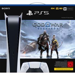 PLAYSTATION 5 Spielekonsole "-Digital Edition" Spielekonsolen inkl. God of War Ragnarök (DownloadCode) schwarz-weiß (weiß, schwarz) PlayStation 5