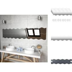 Vidaxl - Spiegel - Living Wandspiegel 4 Stk. 100x23 cm Glas in Wellen-Design - Weiß