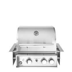 Hochwertiger Einbau Gas-Grill Top Line ALL'GRILL CHEF S aus Edelstahl: Top-Einsteiger mit 2 Brennern und Backburner