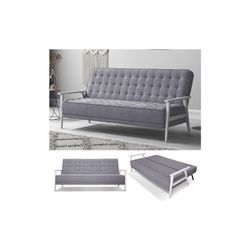 VitaliSpa Schlafsofa Dion mit Klappfunktion, Grau, moderne 3-Sitzer Gästecouch