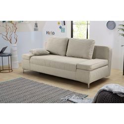 Schlafsofa JOCKENHÖFER GRUPPE "Jano", grau (grau, beige), B:202cm T:103cm, Sofas, klassisches Schlafsofa mit individuell, verstellbaren Armlehnen