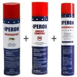 IPERON® 4 x 750 ml Ungezieferspray & 4 x 400 ml Flohspray & 4 x 400 ml Wespenspray im Set + Zeckenhaken