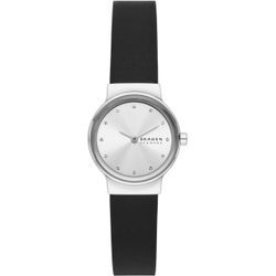 Quarzuhr SKAGEN "FREJA LILLE, SKW3119" Armbanduhren schwarz Damen Armbanduhr, Damenuhr, analog, Lederarmband