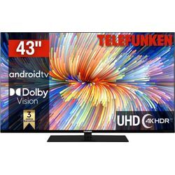 Telefunken D43V950M2CWH LED-Fernseher (108 cm/43 Zoll, 4K Ultra HD, Smart-TV, Dolby Atmos,USB-Recording,Google Assistent,Android-TV), schwarz