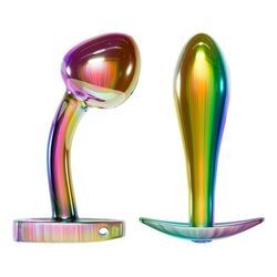 „Metal Butt Plug Set in Rainbow Colours“ mit 2 verschiedenen Analplugs