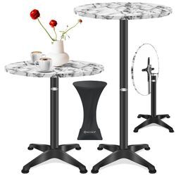 KESSER® 2in1 Stehtisch klappbar Bistrotisch Aluminium Edelstahlplatte höhenverstellbar 70cm / 115cm Partytisch Tisch In- & Outdoor Hochzeit Empfangstisch Klapptisch inklusive Regencover