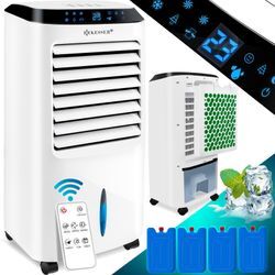 KESSER® 4in1 Mobile Klimaanlage Fernbedienung Klimagerät Ventilator Klimaanlage 10 L Tank Timer 3 Stufen Ionisator Luftbefeuchter Luftkühler