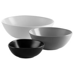 MÄSER MÄSER Serie Glendale, Schalen Set 3-teilig, moderne hochwertige Servierschalen in verschiedenen Größen, Müslischale, Suppenschüssel, Salatschüssel, matt lasiert, Keramik, Schwarz / Weiß / Grau