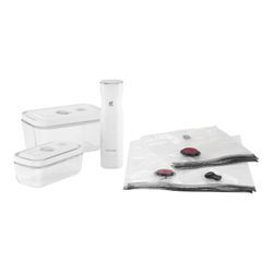 ZWILLING Fresh & Save Vakuum Starter Set, Borosilikatglas / S/M, 7-tlg, Weiß