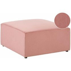 Ottomane Rosa Polsterbezug aus Cord quadratisch 83 x 83 cm Modernes Retro Design Wohn- und Arbeitszimmer Flur Diele Salon Möbel