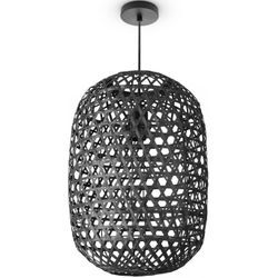 Pendelleuchte PACO HOME "PUNU" Lampen Gr. Ø 30 cm Höhe: 43 cm, schwarz Pendelleuchten und Hängeleuchten Bambus Pendelleuchte Boho Deckenlampe Korb Hängend Rustikal E27 Natur