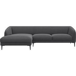 Ecksofa FLEXLUX "Belle Designsofa, L-Form, B/T 288/149 cm", grau (dervit grau), B:288cm H:74cm T:149cm, 100% Polyester, Sofas, Skandinavisches Design, In hochwertiger Verarbeitung