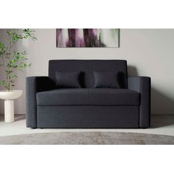 Schlafsofa INOSIGN "Ravena, Breite 146 cm, mit Bettfunktion", grau (dunkelgrau), B:146cm H:86cm T:94cm, 100% Polyester, Sofas, kompaktes 2-Sitzer Sofa, Webstoff, Cord