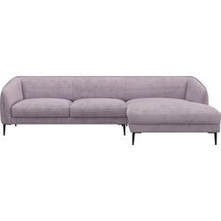 Ecksofa FLEXLUX "Belle Designsofa, L-Form, B/T 288/149 cm", lila (soft lavende), B:288cm H:74cm T:149cm, 85% Polyester/15%Polyamide, Sofas, Skandinavisches Design, In hochwertiger Verarbeitung