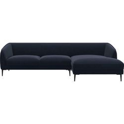 Ecksofa FLEXLUX "Belle Designsofa, L-Form, B/T 288/149 cm", blau (royal blau), B:288cm H:74cm T:149cm, 100% Polyester, Sofas, Skandinavisches Design, In hochwertiger Verarbeitung