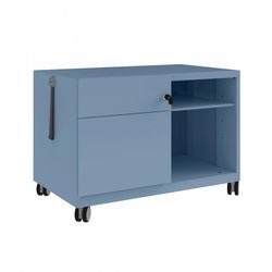 Rollcontainer Caddy - 80 cm, Farbe Bisley Blue, Modell Links
