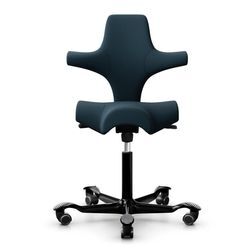 Ergonomischer Bürostuhl HÅG Capisco 8106, Farbe Dunkelblau (SC66194), Untergestell Schwarz, Gasfeder 200 mm (Sitzhöhe 48-66 cm), Fußring Nein