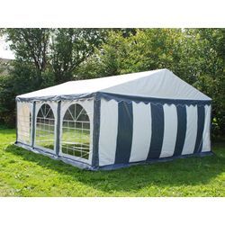 Dancover Partyzelt Festzelt Original 5x6m PVC, Grau/Weiß