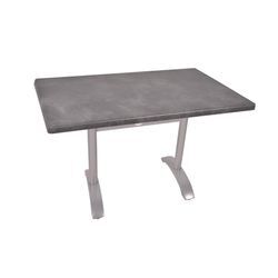 Bistrotisch Set Dark Slate 120x80cm Tischgestell Alu silber matt Garten Tisch