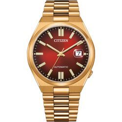 Automatikuhr CITIZEN "NJ0153-82X", gold (roségoldfarben), Armbanduhren, Damen, Armbanduhr, Damenuhr, Herrenuhr, Edelstahlarmband, Saphirglas, Datum