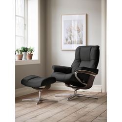 Relaxsessel STRESSLESS "Mayfair", schwarz (schwarz paloma), B:79cm H:102cm T:73cm, Leder PALOMA: PALOMA ist ein durchgefärbtes Semianilin-Möbelleder mit natürlicher Narbung., Sessel, mit Cross Base, Größe S, M & L, Holzakzent Wenge