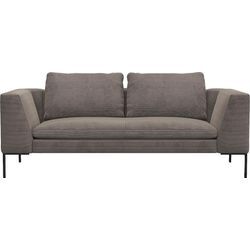 2,5-Sitzer FLEXLUX "Loano", braun (taupe braun), Sofas, B/H/T: 206cm x 86cm x 106cm, Struktur, 85% Polyester/15%Polyamide, modernes Sofa, frei im Raum stellbar, lose Kissen, Kaltschaum im Sitz, B:206cm H:86cm T:106cm