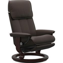 Relaxsessel STRESSLESS "Admiral", braun (braun batick), B:87cm H:101cm T:78cm, Leder BATICK: BATICK ist ein leicht korrigiertes, durchgefärbtes und genarbtes Möbelleder, bei dem die meisten Unebenheiten und Spuren in der Regel entfernt wurden., Sessel, verstellbar, optional 2-motorisch, Größe M & L, Gestell Braun