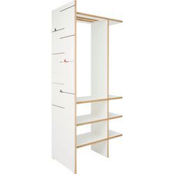 Garderobe TOJO "angeber 500 + 800", weiß, B:50cm H:180cm T:80cm, MDF, Garderobenpaneele, kann frei oder an der Wand stehen, Breite/Höhe: 50/180 cm