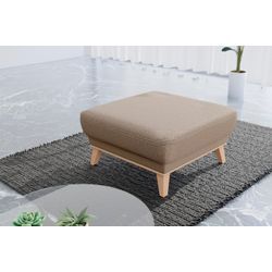 Polsterhocker SIT&MORE "Lavida" Hocker Gr. B/H/T: 90 cm x 46 cm x 90 cm, Flachgewebe, groß, beige (nature) Polsterhocker Mit elegantem Holzrahmen