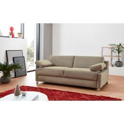 Schlafsofa BALI "Viola", beige, B:201cm, 100% Polyester, Sofas, mit Seitenkissen