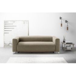 Schlafsofa PLACES OF STYLE "Quarto für Dauerschläfer geeignet durch hochwertigen Faltbeschlag", braun (coffee), B:210cm H:69cm T:104cm, 54% Polyacryl / 46% Polyester, Sofas, 3 Breiten und 3 Matratzenausführungen, belastbar zwischen 200-.270kg