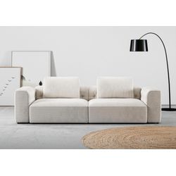 2,5-Sitzer RAUM.ID "Cushid", weiß, B:268cm H:62cm T:109cm, 95% Polyester, 5% Nylon, Sofas, Modulsofa, bestehend aus 2 Teilen, Breite 268 cm