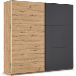 Schwebetürenschrank RAUCH "Monza", grau (eiche artisan, graumetallic), B:218cm H:210cm T:59cm, Holzwerkstoff, Schränke, in trendigen Farbkombinationen, mit viel Stauraum