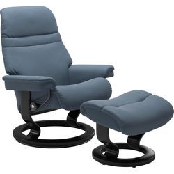 Relaxsessel STRESSLESS "Sunrise", blau (sparrow blau paloma), B:75cm H:100cm T:73cm, Leder BATICK: BATICK ist ein leicht korrigiertes, durchgefärbtes und genarbtes Möbelleder, bei dem die meisten Unebenheiten und Spuren in der Regel entfernt wurden., Leder PALOMA: PALOMA ist ein durchgefärbtes Semianilin-Möbelleder mit natürlicher Narbung., ROHLEDER Stoff Q2 FARON: Ein fester zuverlässiger Bouclu0