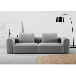 2,5-Sitzer RAUM.ID "Cushid" Sofas Gr. B/H/T: 268cm x 62cm x 109cm, Feincord, silberfarben (silber) Modulsofa, bestehend aus 2 Teilen, Breite 268 cm