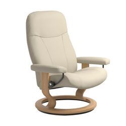 Relaxsessel STRESSLESS "Garda", beige (cream batick), B:85cm H:100cm T:77cm, Sessel, mit Classic Base, Größe L, Gestell Eichefarben