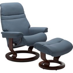 Relaxsessel STRESSLESS "Sunrise", blau (sparrow blau paloma), B:79cm H:103cm T:73cm, Leder BATICK: BATICK ist ein leicht korrigiertes, durchgefärbtes und genarbtes Möbelleder, bei dem die meisten Unebenheiten und Spuren in der Regel entfernt wurden., Leder PALOMA: PALOMA ist ein durchgefärbtes Semianilin-Möbelleder mit natürlicher Narbung., ROHLEDER Stoff Q2 FARON: Ein fester zuverlässiger Bouclu0