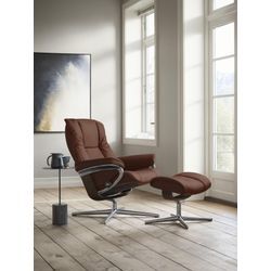 Relaxsessel STRESSLESS "Mayfair", braun (copper paloma), B:92cm H:103cm T:79cm, Leder PALOMA: PALOMA ist ein durchgefärbtes Semianilin-Möbelleder mit natürlicher Narbung., Sessel, mit Cross Base, Größe S, M & L, Holzakzent Braun