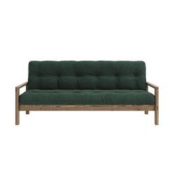 Schlafsofa KARUP DESIGN "KNOB", blau (pale blau), B:205cm H:79cm T:95cm, Matratzenmaterialzusammensetzung: Futonmatratze mit Knopfheftung, Höhe 14 cm, aus recyceleten Mischfasern mit einem Kern aus 4 cm Schaumstoff. Matratzenfüllung: Baumwoll-Mix-Füllung 90-95% Baumwolle und 5-10% Polyester. Bezug: 100% Polyester, Sofas, mit Futonmatratze, verschiedene Farben, FSC-zertifiziert, Kiefer