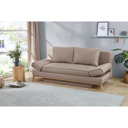 Schlafsofa JOCKENHÖFER GRUPPE "Yann", beige, B:198cm T:92cm, Korpus: 100% Polyester, Kissen: 100% Polyester, Sofas, 2-Sitzer-Sofa Schlafsofa, inklusive Bettfunktion, Stauraum/Bettkasten, verstellbare Armlehnen