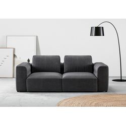 2-Sitzer RAUM.ID "Cushid" Sofas Gr. B/H/T: 218cm x 62cm x 109cm, Easy care, grau (anthrazit) Modulsofa, bestehend aus 2 Teilen, Breite 218 cm