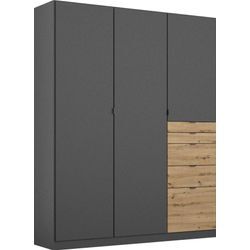 Schrank-Set RAUCH "Ontario" Kastenmöbel-Sets Gr. B/H/T: 253 cm x 197 cm x 104 cm, Alle Elemente können einzeln gestellt werden, grau (graumetallic, eiche artisan) Schranksysteme und Schrankserien