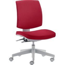 Drehstuhl MAYER SITZMÖBEL "2432", rot (rot, grau), B:59cm H:84cm T:59cm, Stoff, Stühle, Bürodrehstuhl, AQUA CLEAN-TECHNOLOGIE