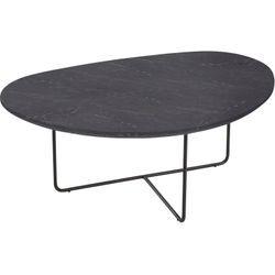 Couchtisch "7721", schwarz, H:39cm T:90cm, Keramik, MDF, Metall, HASSE MÖBEL COLLECTION, Tische, Couchtisch Runde Couchtische Holz-Couchtische, Tischplatte wahlweise in Keramik storm negro oder in Asteiche