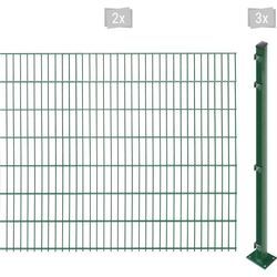 Doppelstabmattenzaun ARVOTEC "EASY 143 zum Aufschrauben", grün (dunkelgrün), H:143cm, Stahl, Kunststoff, Zaunelemente, Zaunhöhe 143 cm, Zaunlänge 2 - 60 m