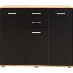 Kombikommode PRIESS "Barcelona" Sideboards Gr. B/H/T: 123cm x 103cm x 38cm, 2 St., schwarz (astkernbuchefarben, schwarz)